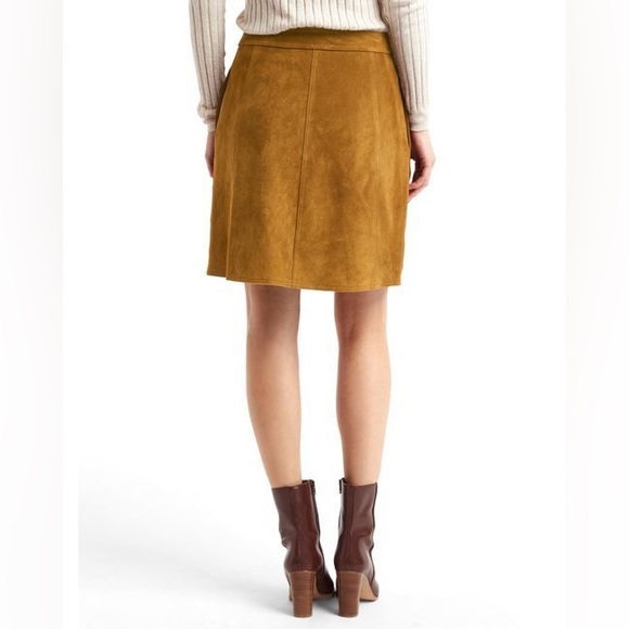 GAP Skirts Gap Tan Brown A Line Suede Leather Zip Skirt 2 L Poshmark